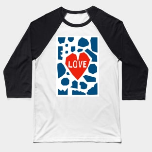 Love Heart Paper Cut Illustration Baseball T-Shirt